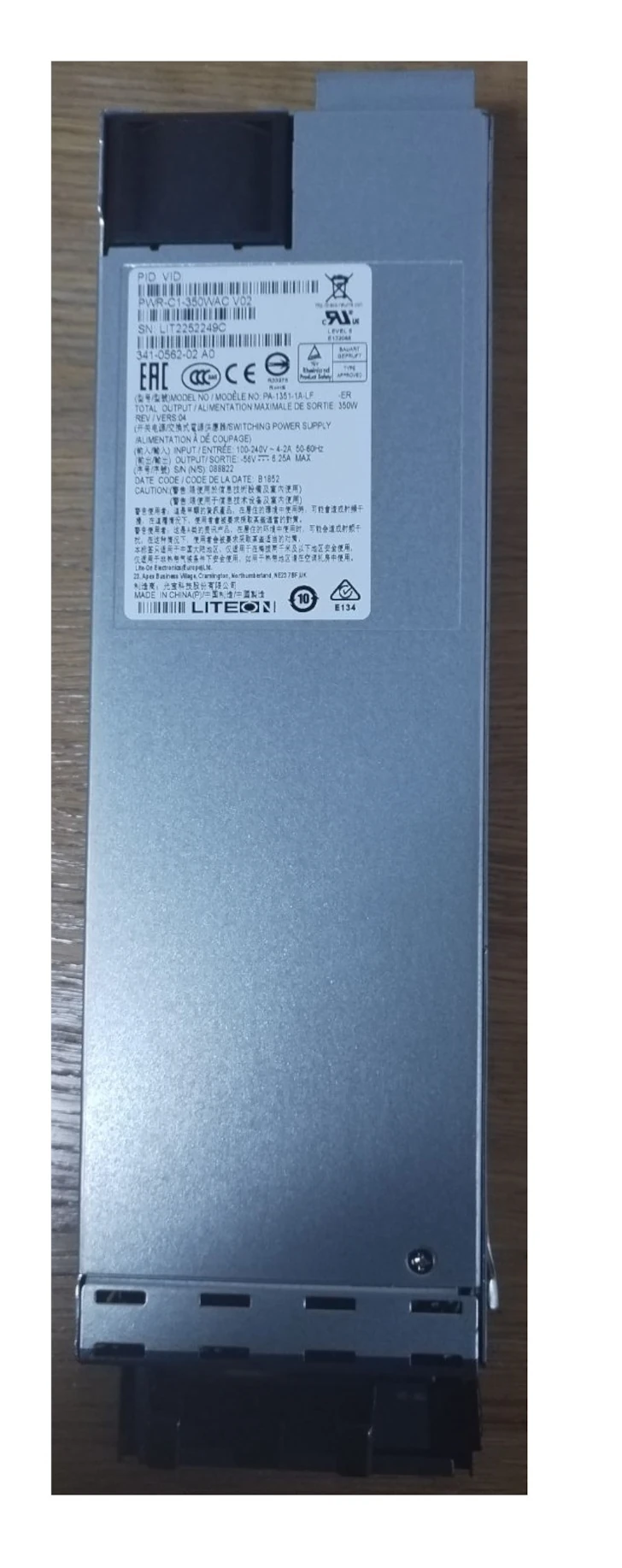 Блок питания Cisco 350W AC Config 1 Power Supply (PWR-C1 -350WAC=) Блок питания Cisco 350W AC Config 1 Power Supply (PWR-C1 -350WAC=)